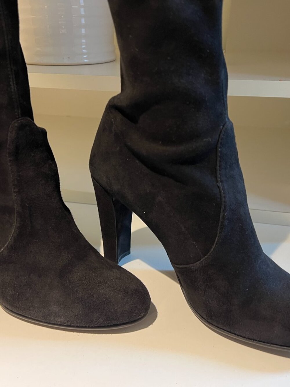 STUART WEITZMAN Highland Suede Over-the-Knee Boots ~ Black Size 7 - Picture 6 of 9